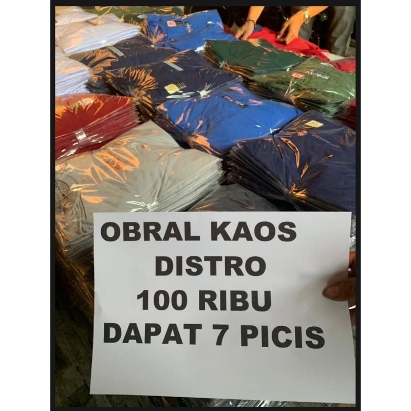 Kaos 100 Rb 7 Pcs Kaos Pria/Wanita