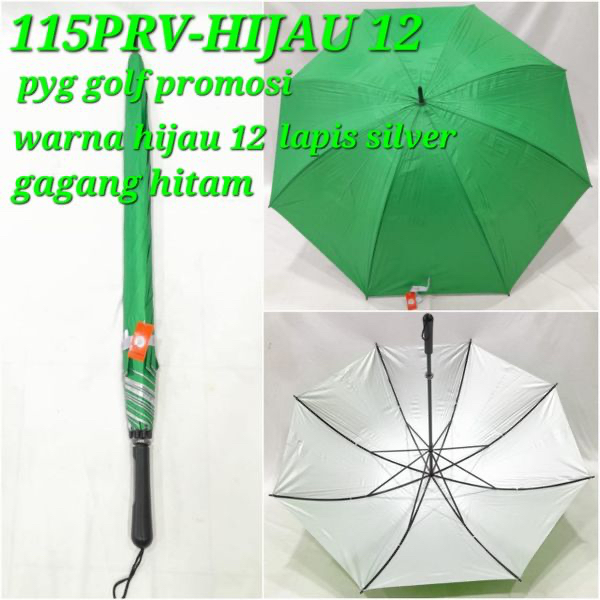 Payung anti UV Golf besar panjang warna warni / lapisan silver / parung kuat tahan lama anti bocor /