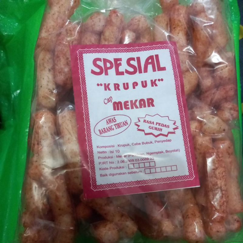 

Krupuk Pedas (Pedes-Pedes)Cap MEKAR