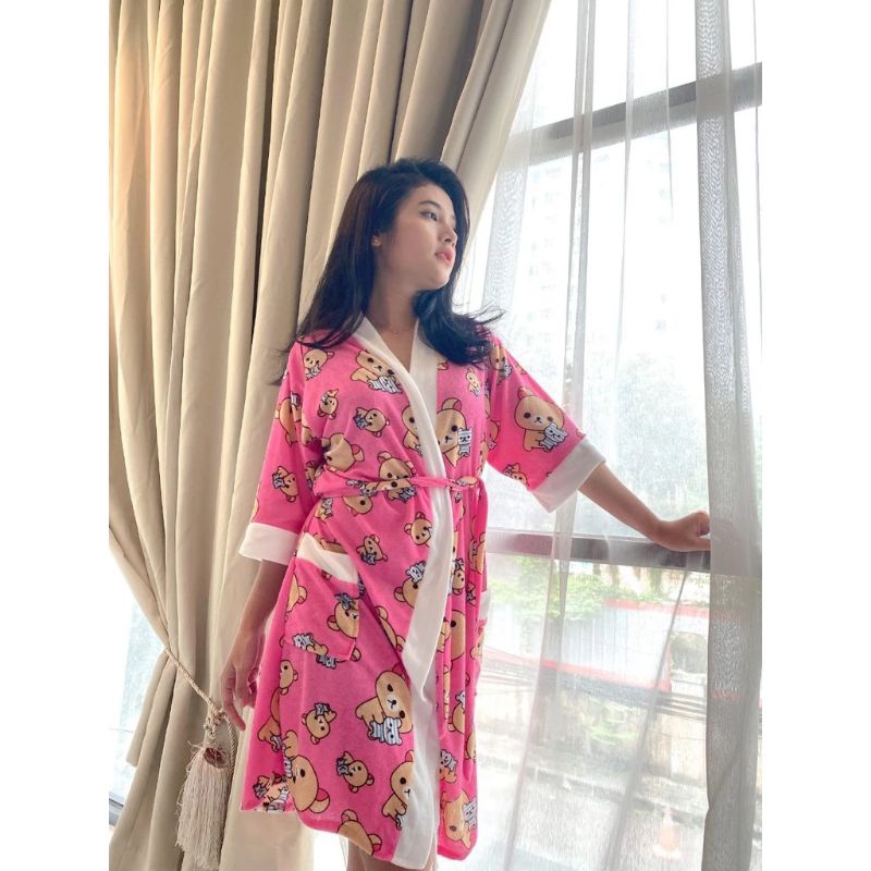 LIMITED Edition  Kimono Handuk Dewasa HST RILAKuma>,/handuk perempuan/baju gaul/handuk terkini/pakai