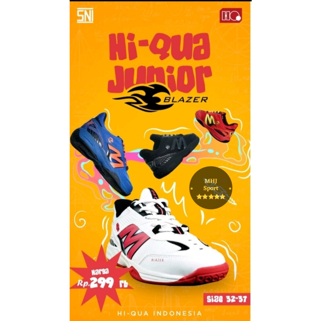 Sepatu Olahraga Badminton Anak Hiqua Jr Hi-Qua Blazer Junior