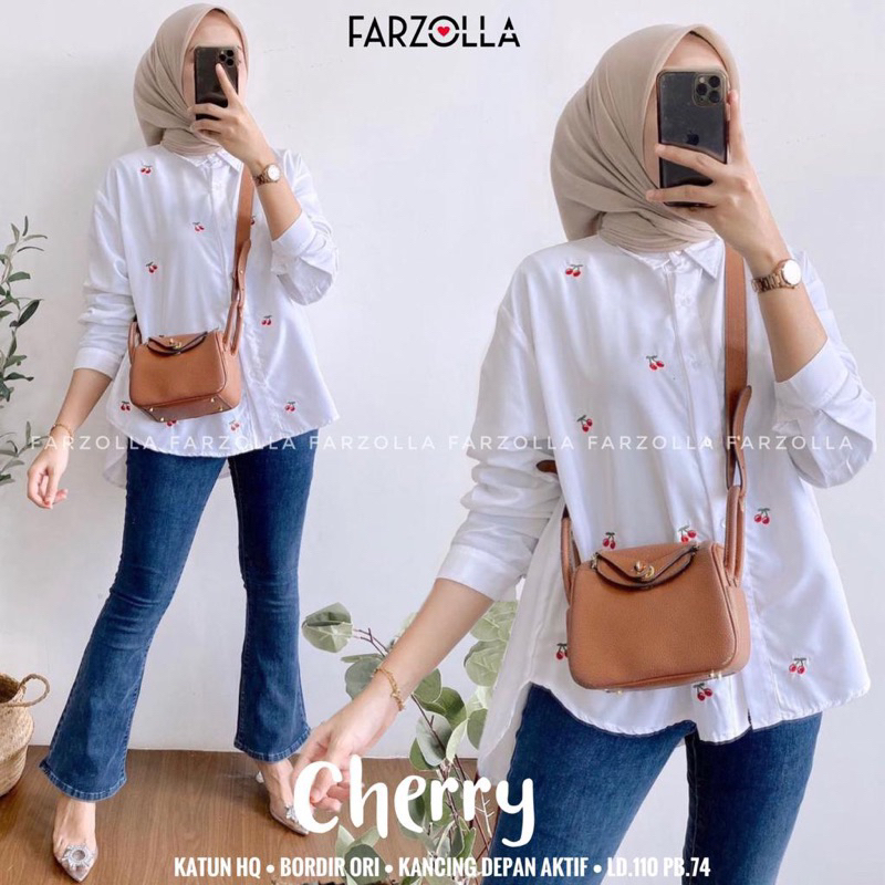 cherry Top#cherry shirt#kemeja cherry by farzolla#kemeja bestseller