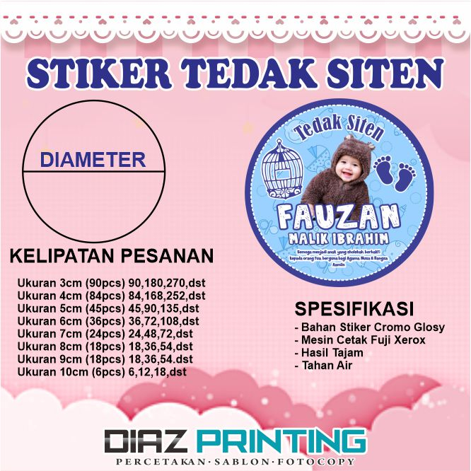 

Stiker Lingkaran Tedak Siten Aqiqah Kelahiran
