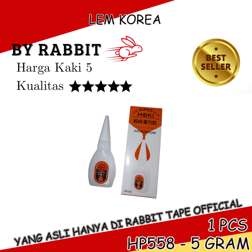 

Lem Korea Asli Original 100% / Lem Tetes Cair 5 Gram / Lem Setan