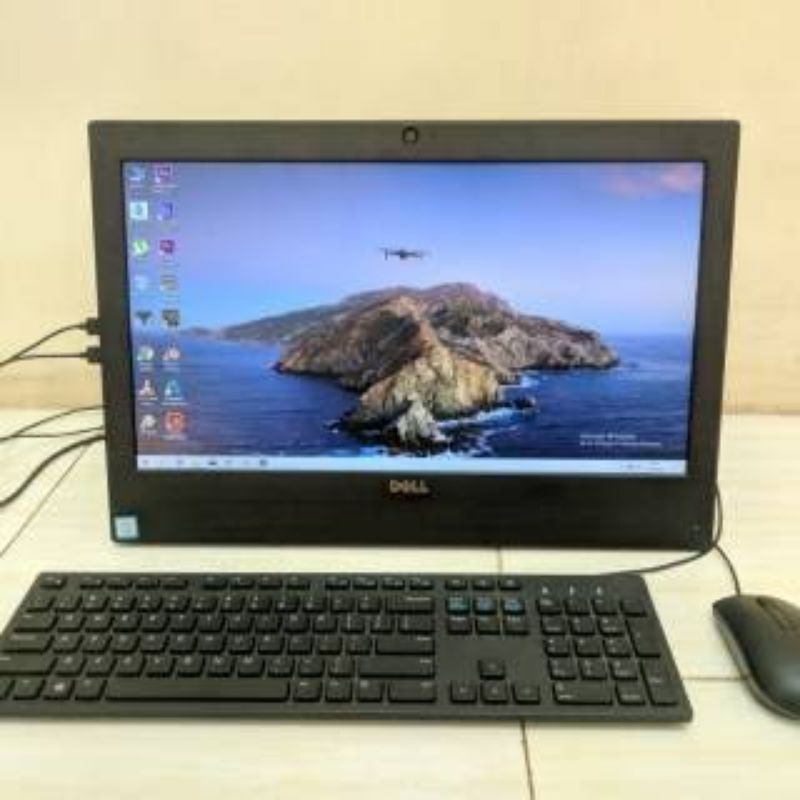 pc all in one dell i3 gen 7 ram 16 gb ssd 256 siap pakai