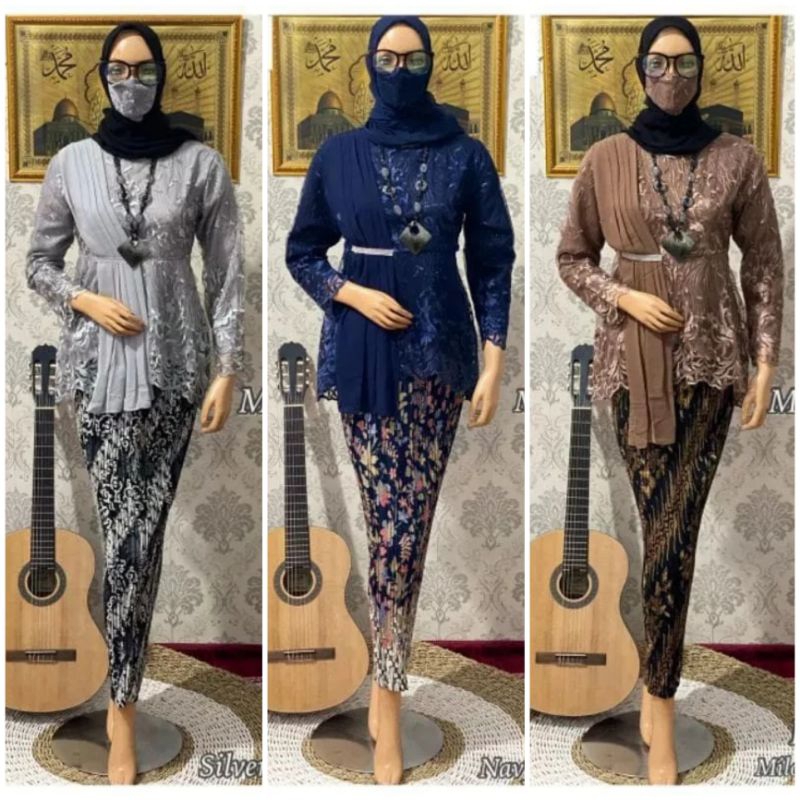 Set Baju Kebaya Busui Resleting Depan Modern ~ Setelan Baju Kondangan Model 2023 ~ Atasan Kebaya Tun