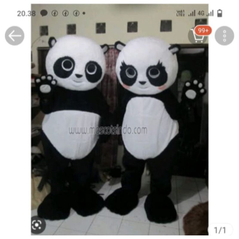 Kostum badut Panda termurah request