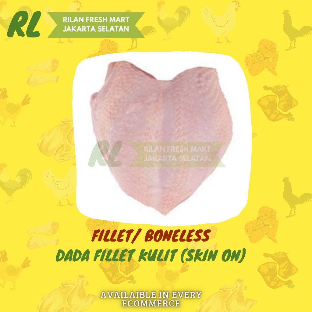 

Dada Fillet Ayam Kulit / Boneless Dada Kulit Tanpa Tulang 1KG Premium Grade A