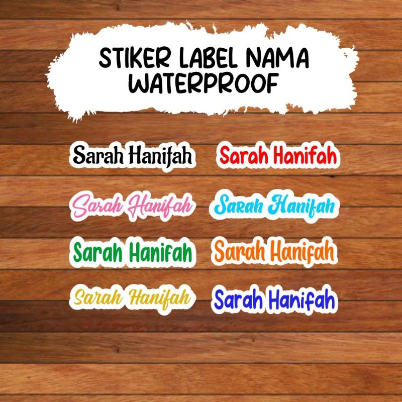 

Stiker Nama Waterproof Sticker Label Custom Nama