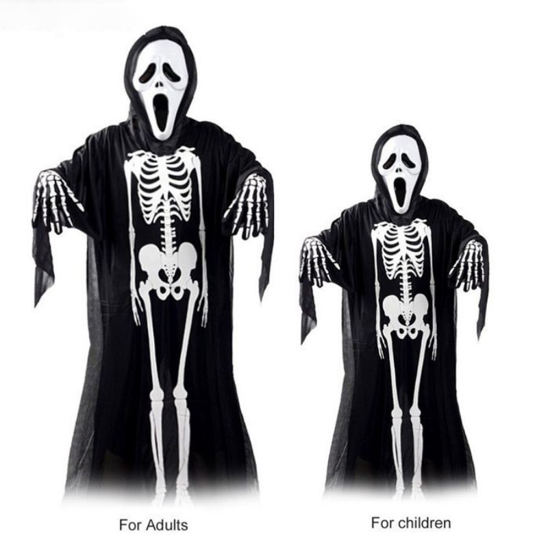 Kostum Tengkorak Anak Dewasa Baju Tengkorak Ghost Costume Horror Clothes Skull Ghost Costume Masquerade Skeleton Costume Suit