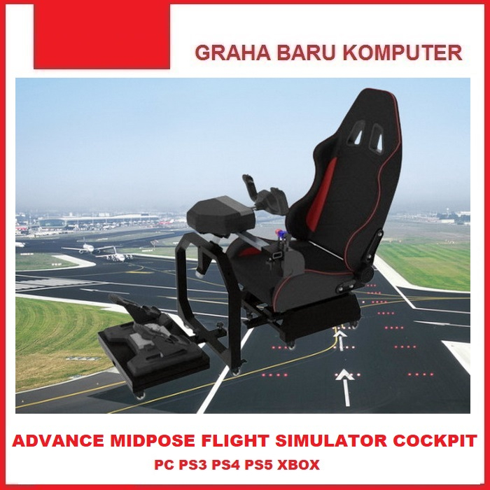 Advance Midpose Flight Simulator Gaming Seat - Kursi Rig Simulator Pesawat Kursi Flight Simulator Co