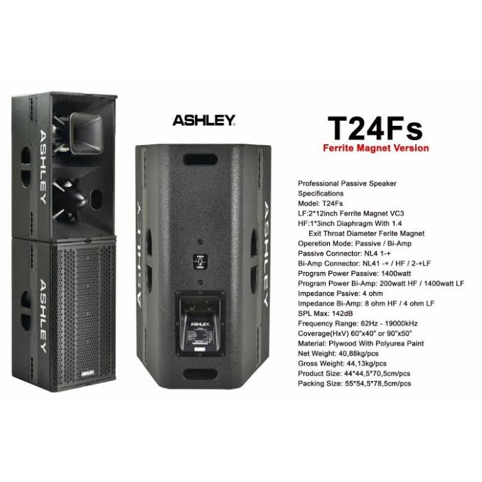 SPEAKER PASIF ASHLEY T24FS T 24FS T24 FS Professional Passive Speaker
