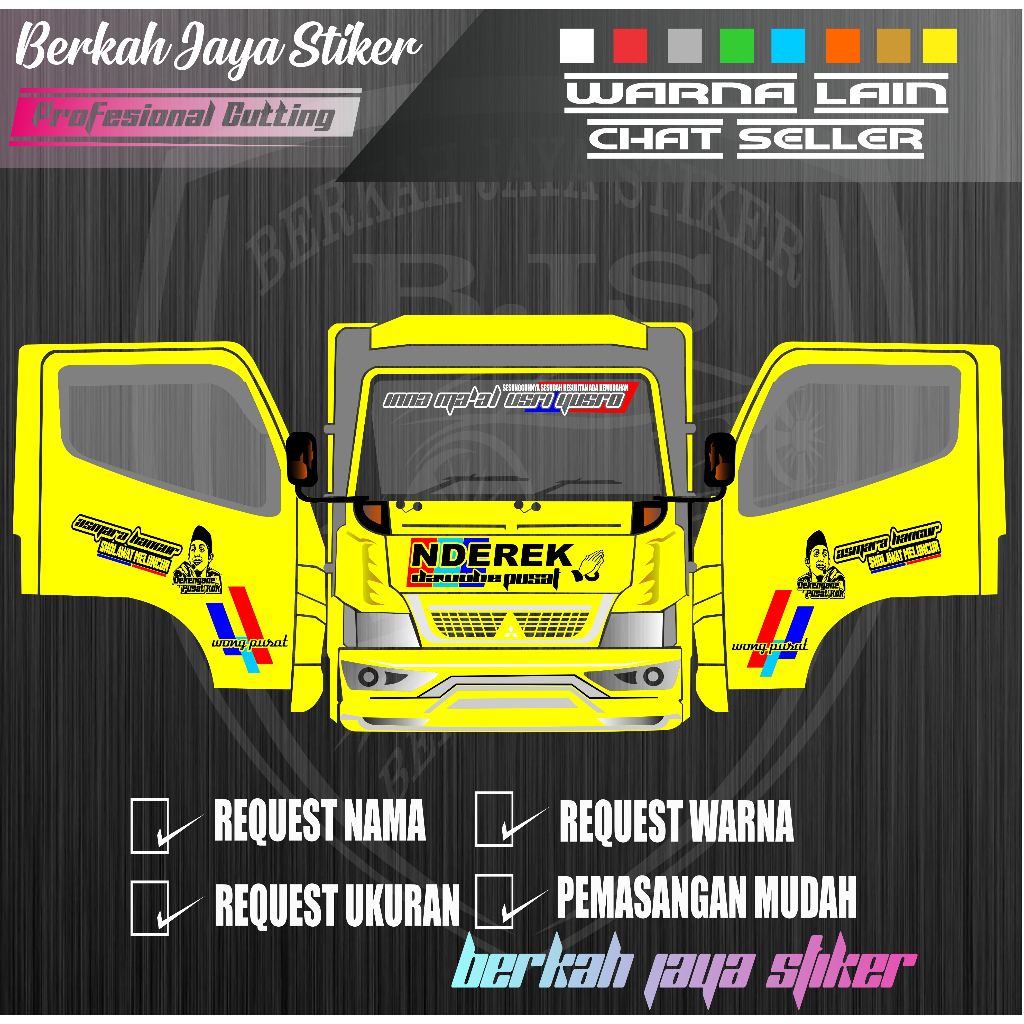 Cutting Stiker Depan Truk Stiker Pintu Samping Truk Stiker Kaca Depan Truk Stiker Bisa Request