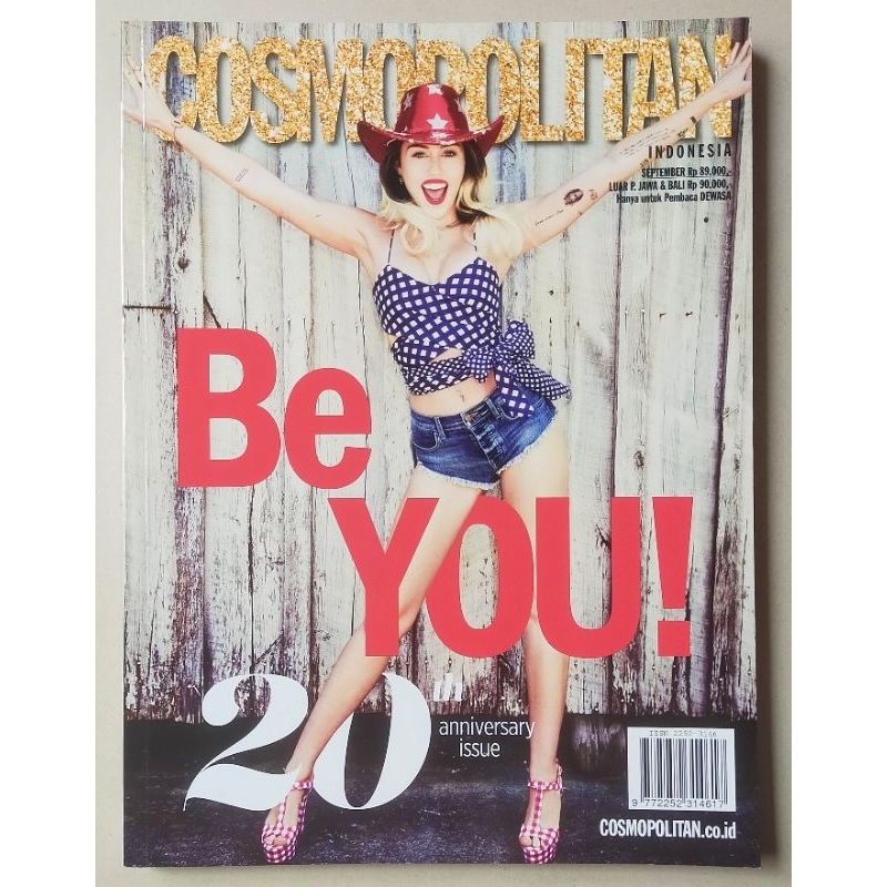 Majalah Cosmopolitan September 2017 : Cover Miley Cyrus - Raisa - Mike Lewis / Edisi 20th Anniversar