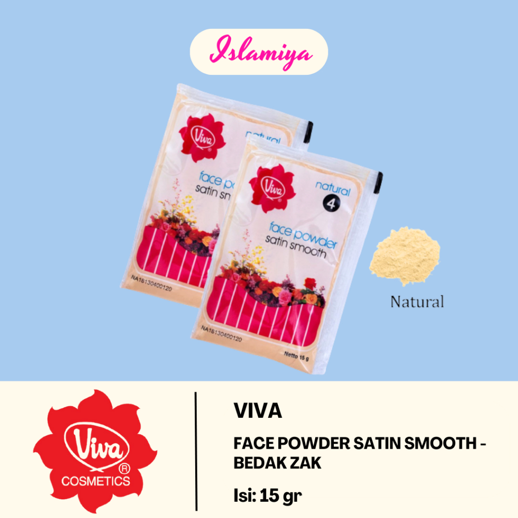 Viva  Face Powder 10 gr Satin Smooth / Viva Zak / Bedak Tabur Sachet no 4 Natural