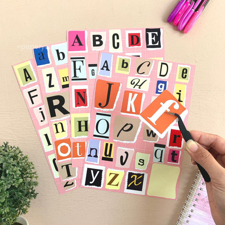 

JOURNALING - Sticker Dekorasi Alphabet Huruf Journal Diary Scrapbook