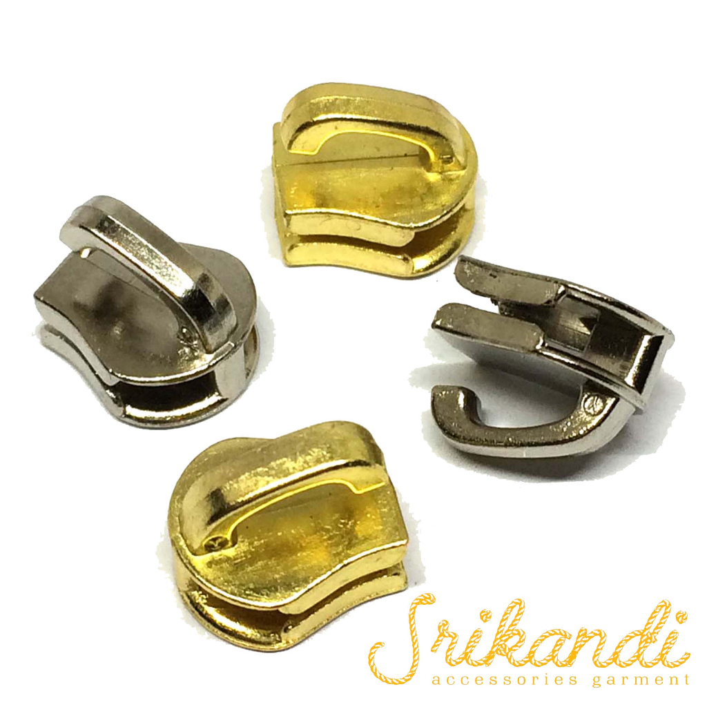 Kepala Resleting Tas No 5 Gigi Besi Gundul