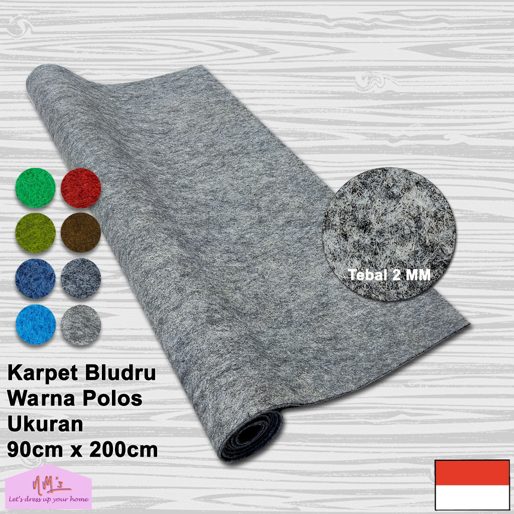 Karpet non woven bludru alas lantai kasur duduk pameran panggung panjang polos murah 90 cm x 200 cm