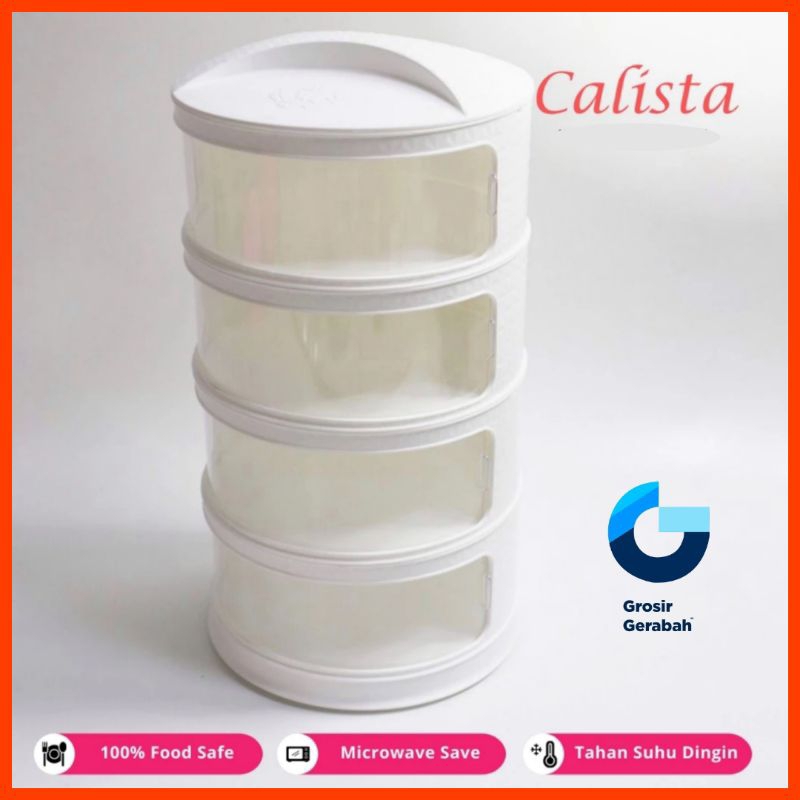 Calista tudung saji makanan susun 4 putih saga