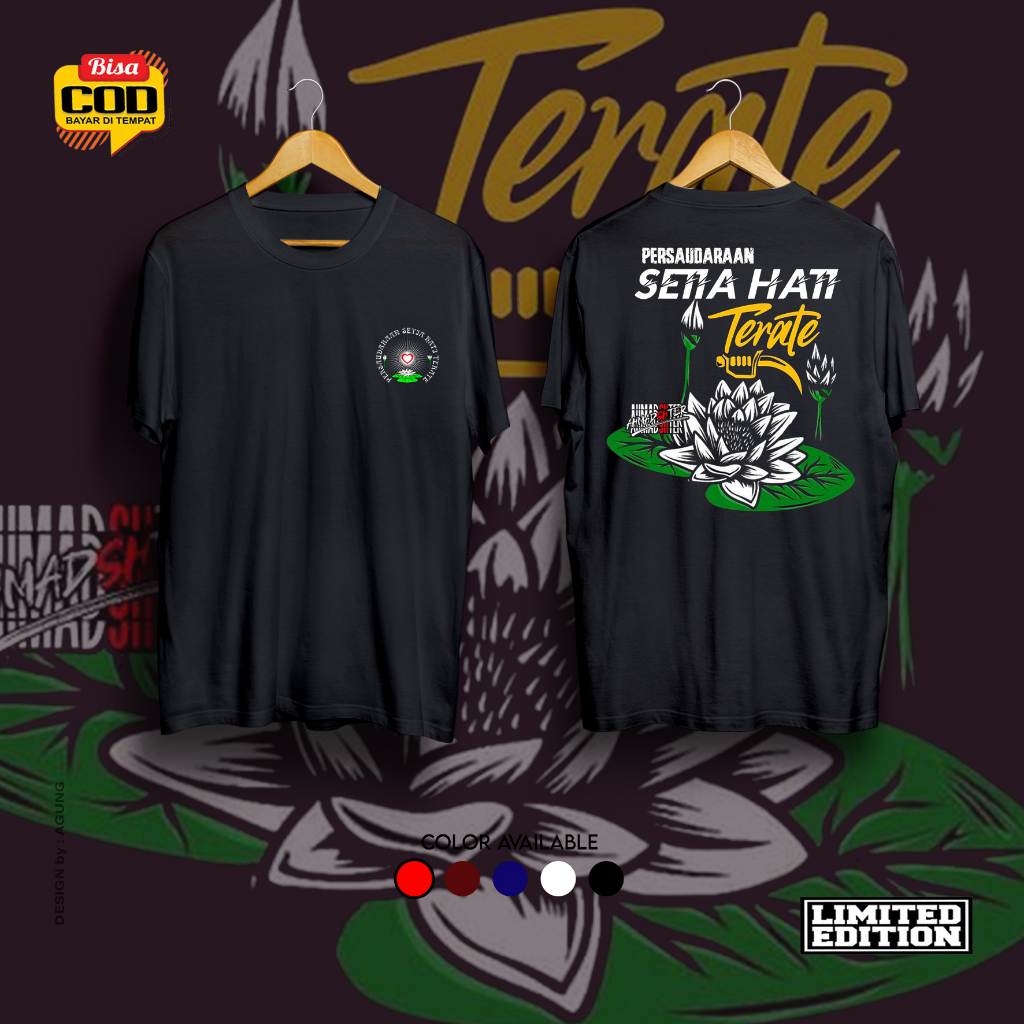 KAOS PSHT BUNGA TERATE PUTIH HATI BERSINAR -KAOS PSHT MURAH-KAOS TERATE-BAJU SH TERATE KAOS SH TERAT