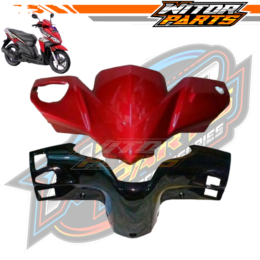 Batok Depan Belakang Vario Techno 110 Karbu Lama Merah / Batok Kepala Depan Belakang Vario Techno 11