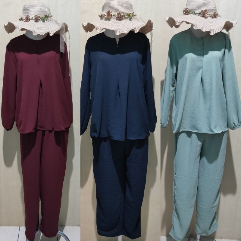 ONE SET PANJANG BUSUI CRINKLE AIRFLOW PREMIUM