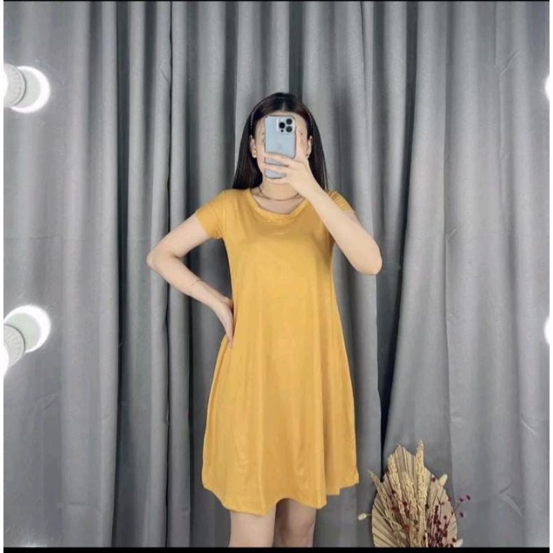 baju dress wanita korea - kuning,All size