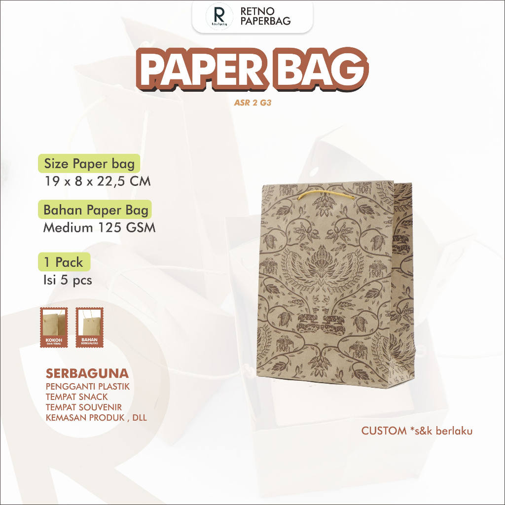 

Paper Bag Elegan Motif Tas Kraft Serbaguna-Retno Paperbag