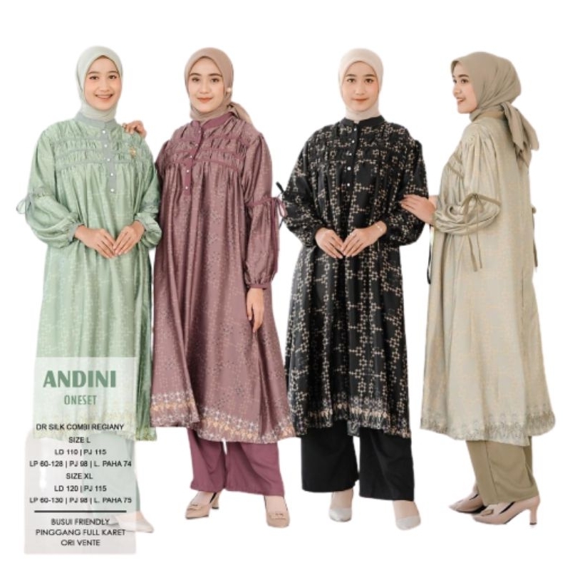 ANDINI ONESET // SETELAN BAJU WANITA // PAKAIAN WANITA SET VIRAL // DIOR SILK COMBI REGIANY // LONG 