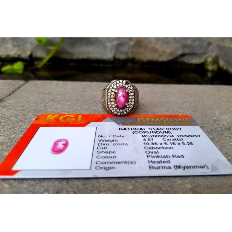 ruby burma birma myanmar 4,57ct memo kgl