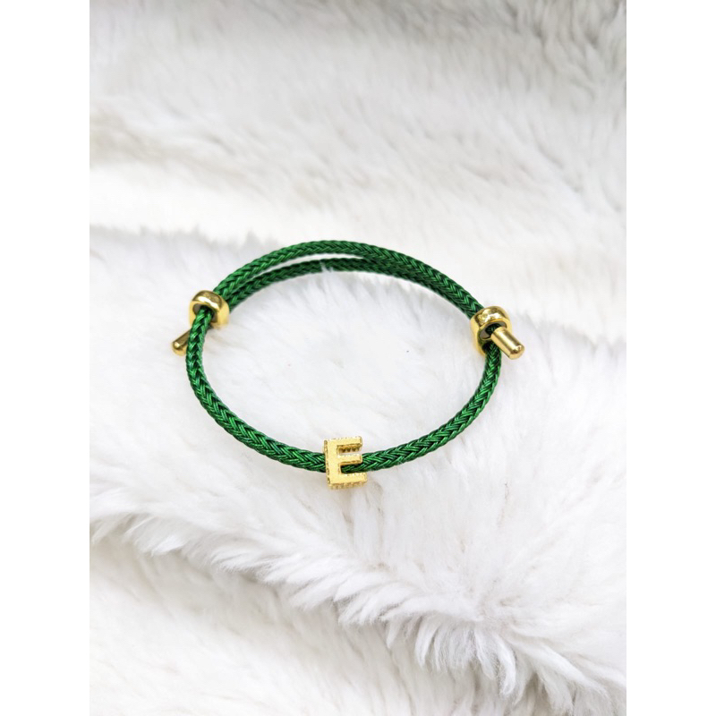 Gelang Tali Emas Charm Huruf E 16k 70%