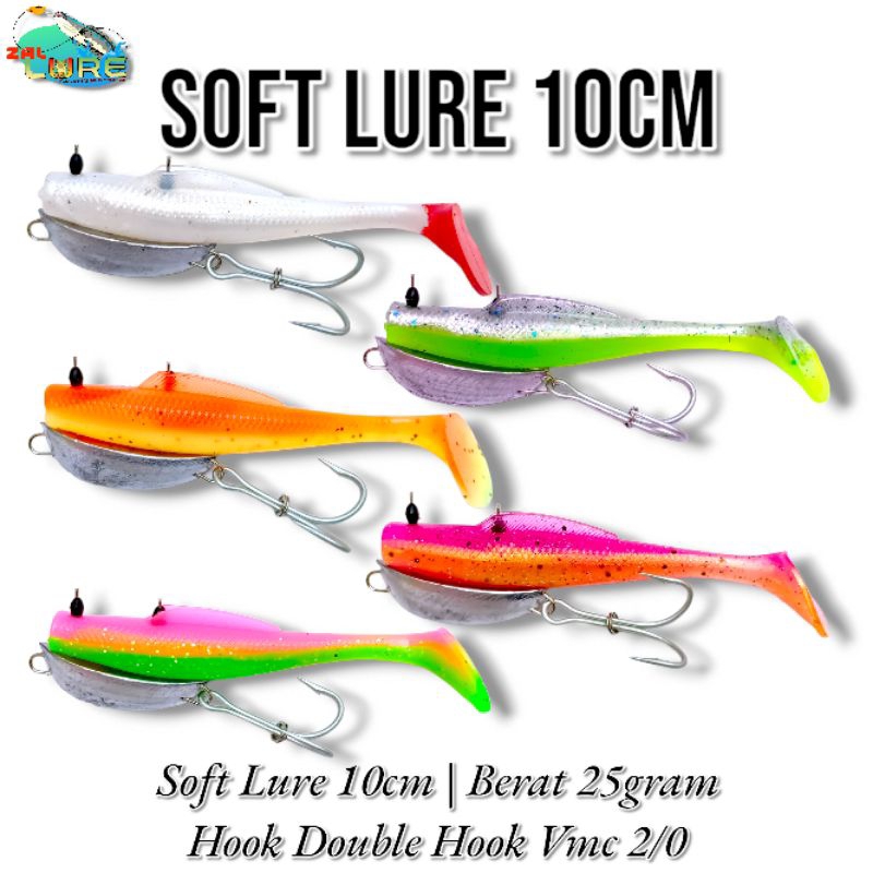 SOFT LURE 10CM. BERAT 25GRAM. DOUBLE HOOK VMC 2/0