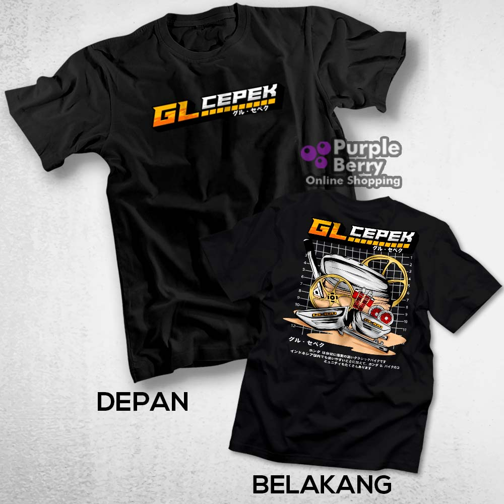 Kaos Racing Honda GL Cepek Shock Machine Velg - Baju Distro Motor Herex Honda Gank | Purple A3830