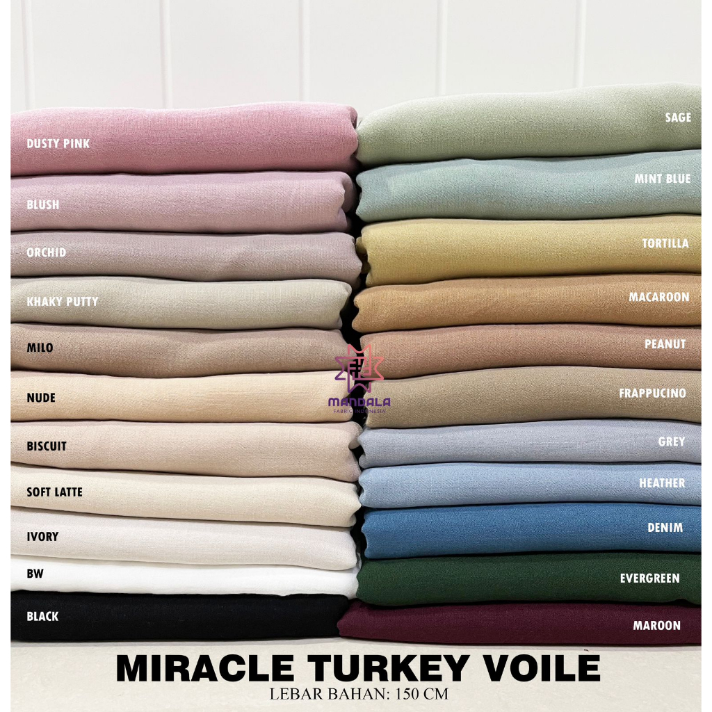 Bahan Kain Miracle Turkey Voile/ Voal Arabian / Voal Syari