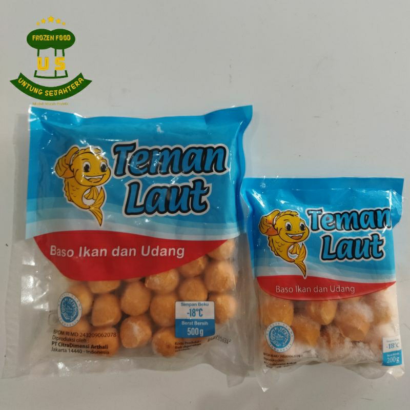 

Baso Ikan Udang Teman Laut 500gr dan 200gr Bakso Udang Teman Laut