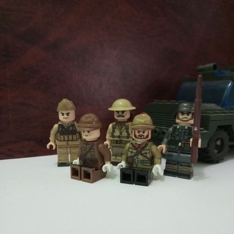 Lego minifigure WW2 jepang Jerman Inggris Rusia perang