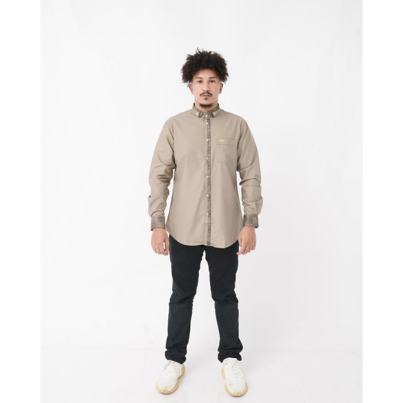 Kemeja Koko Kemko Busana Muslim Pria Dewasa Shahama 020 Warna Coklat Milo Lengan Panjang