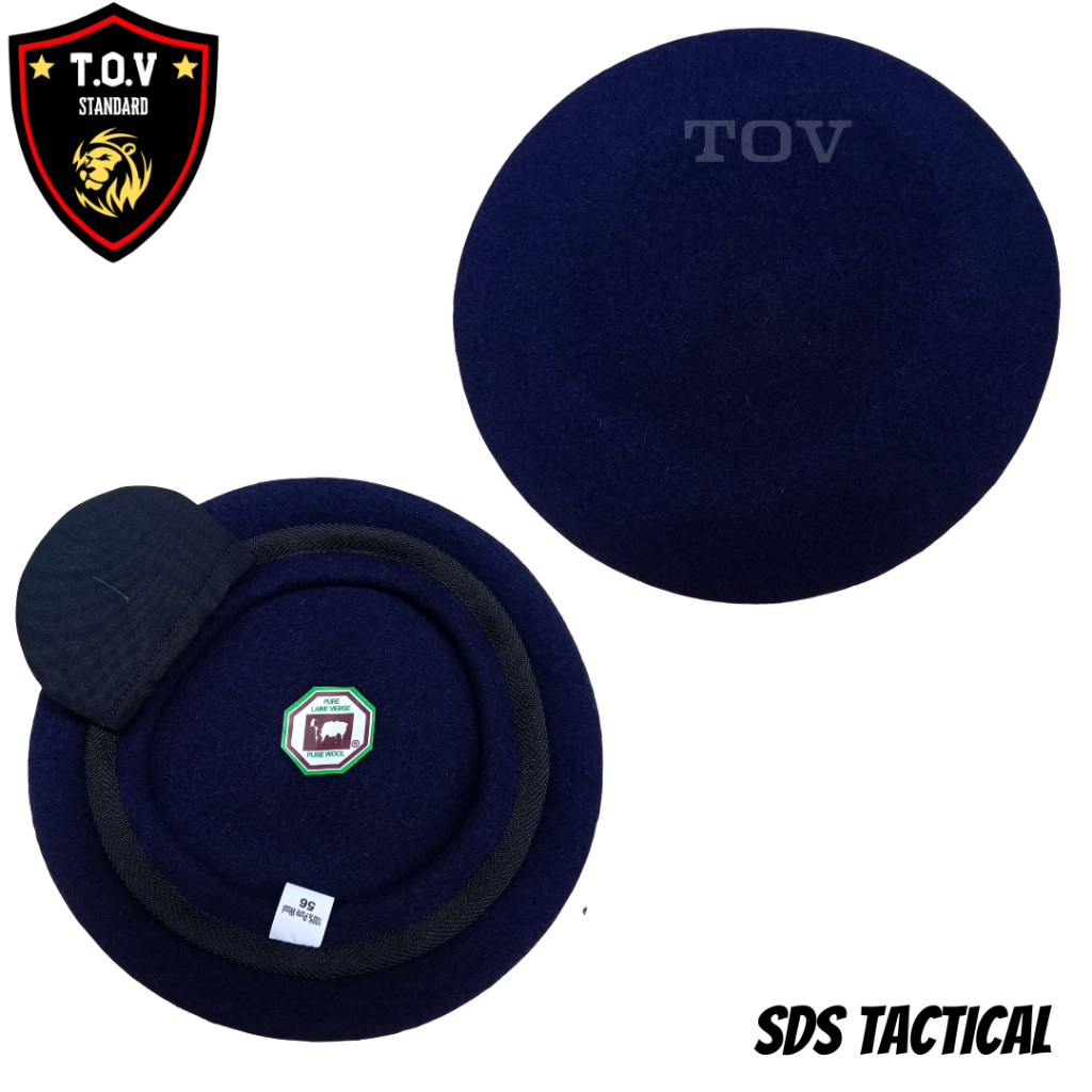 Baret Brimob Biru Dongker Camel Wool Original