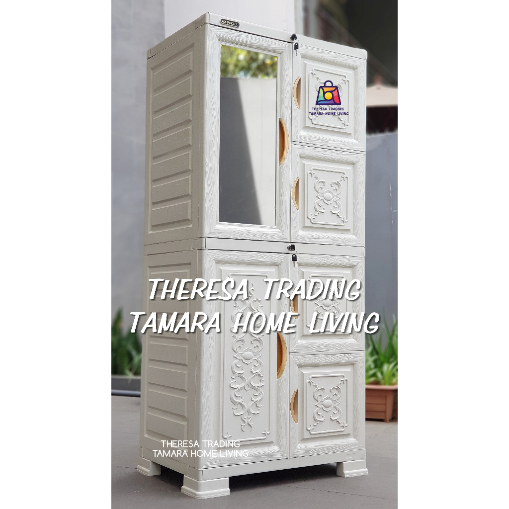 LEMARI NAPOLLY PLASTIK NAPOLLY BCAB 56 KACA CERMIN + KUNCI PINTU