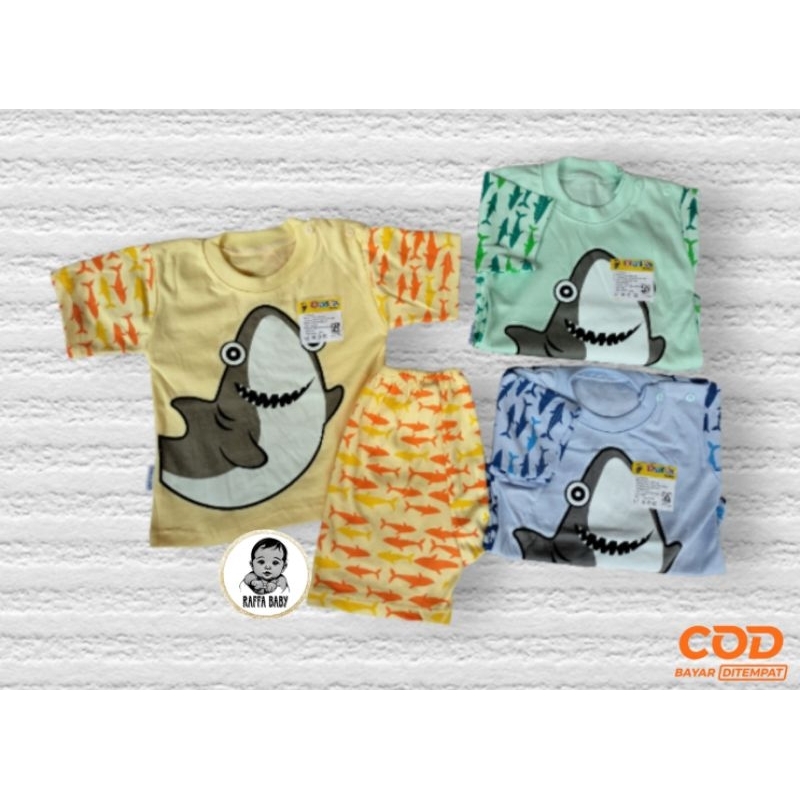 DAFFA baby SNI,,stelan pendek full warna motif hiu