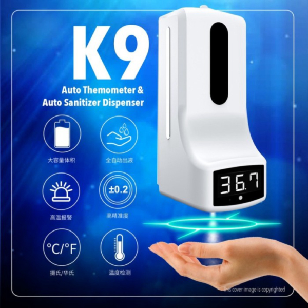 Unik Termometer Dinding K9 Infrared Wall Plus Hand Sanitizer Dispenser - K9 Murah