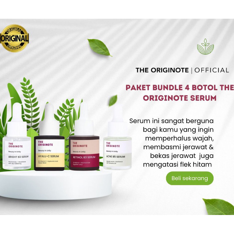 [[ Paket 4 Botol ]] The Originote Gluta-Bright B3 Serum + The Originote Hyalu-C Serum + The Originot