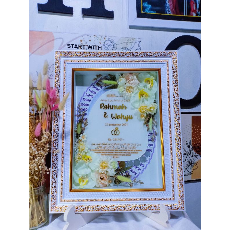Bingkai Mahar Uang / Mahar Pernikahan/ Mahar kekinian /Mahar Uang Murah
