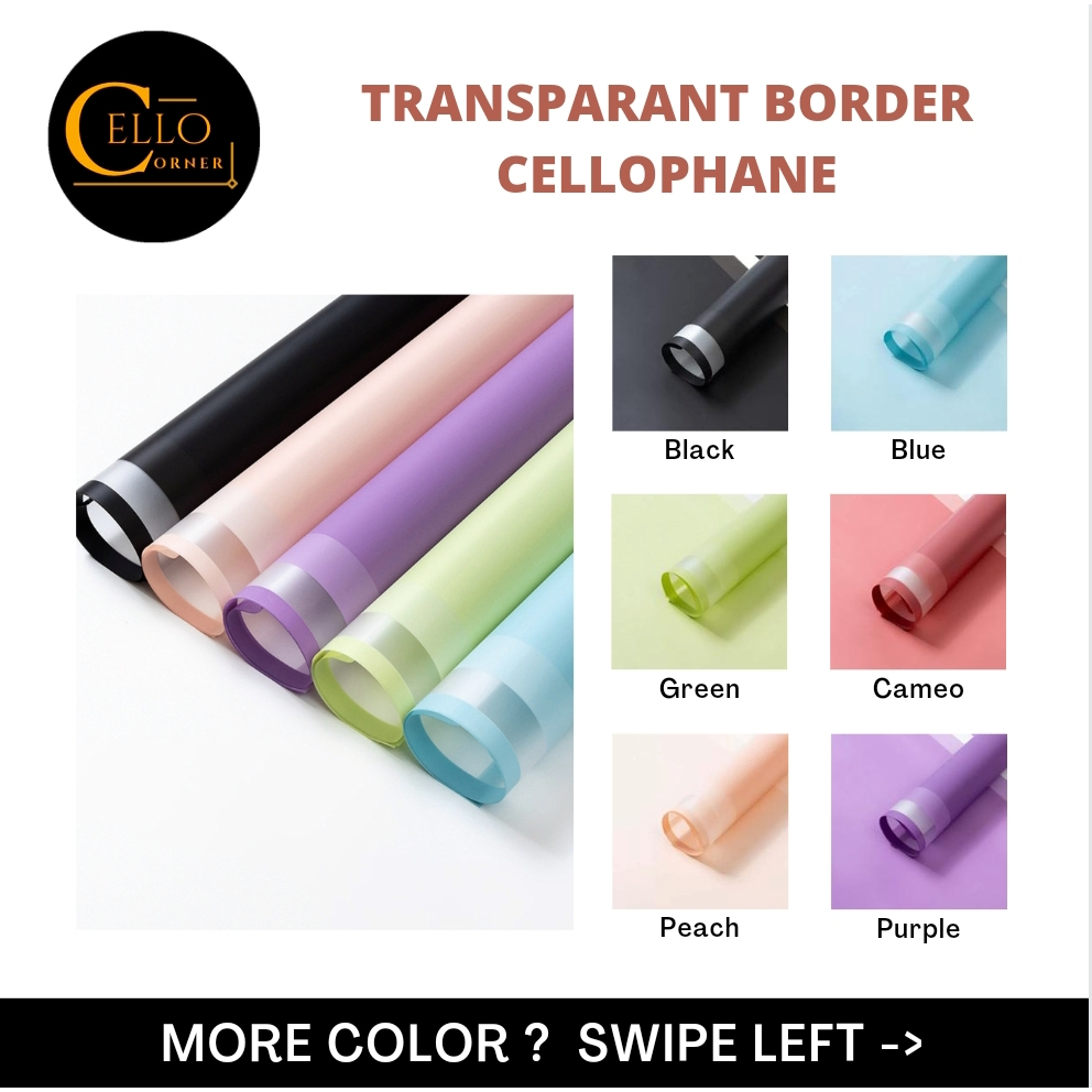 

TRANSPARANT BORDER CELLOPHANE / CELLOPHANE TRANSULANT / KERTAS BUNGA / KERTAS PEMBUNGKUS BUKET bt