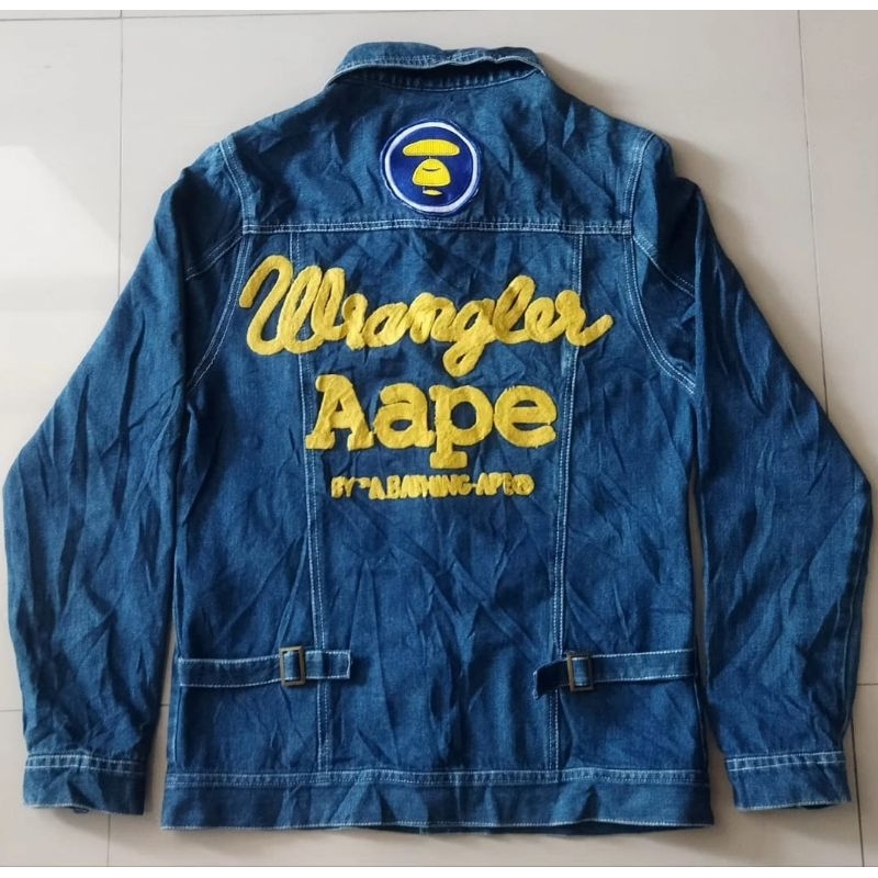 Rare AAPE By Abathing Ape x Wrangler 2012 Capsule Collection Denim Jacket