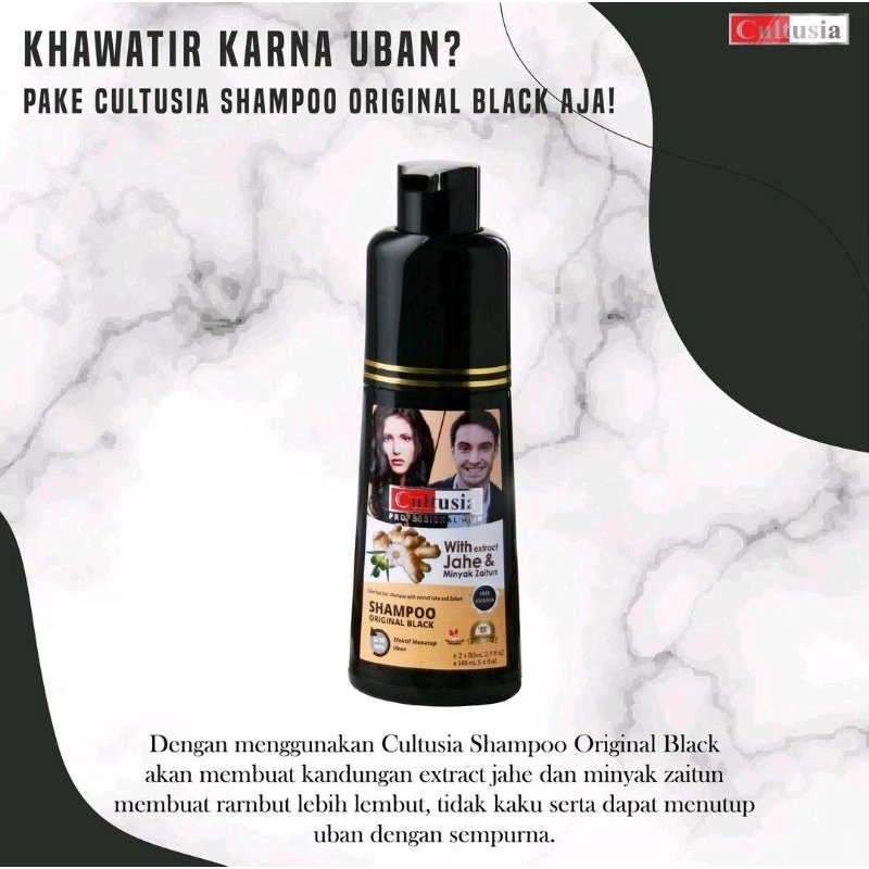 Cultusia Shampo Uban 160ml Hitam / Coklat Semir Rambut Kultusia Black Brown Uban Collor Pria Wanita 