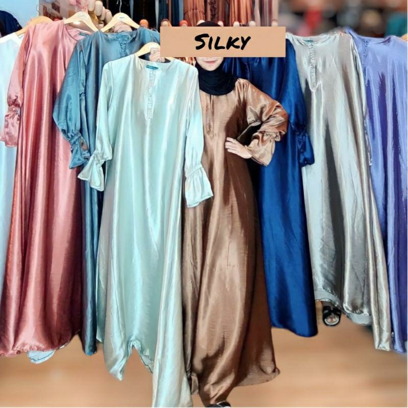 Gamis Polos Wanita Silk