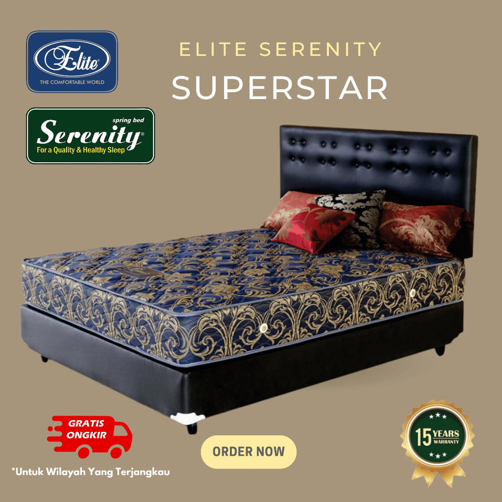 Elite Serenity Kasur Superstar Biru (Full Set) / Springbed / Matras