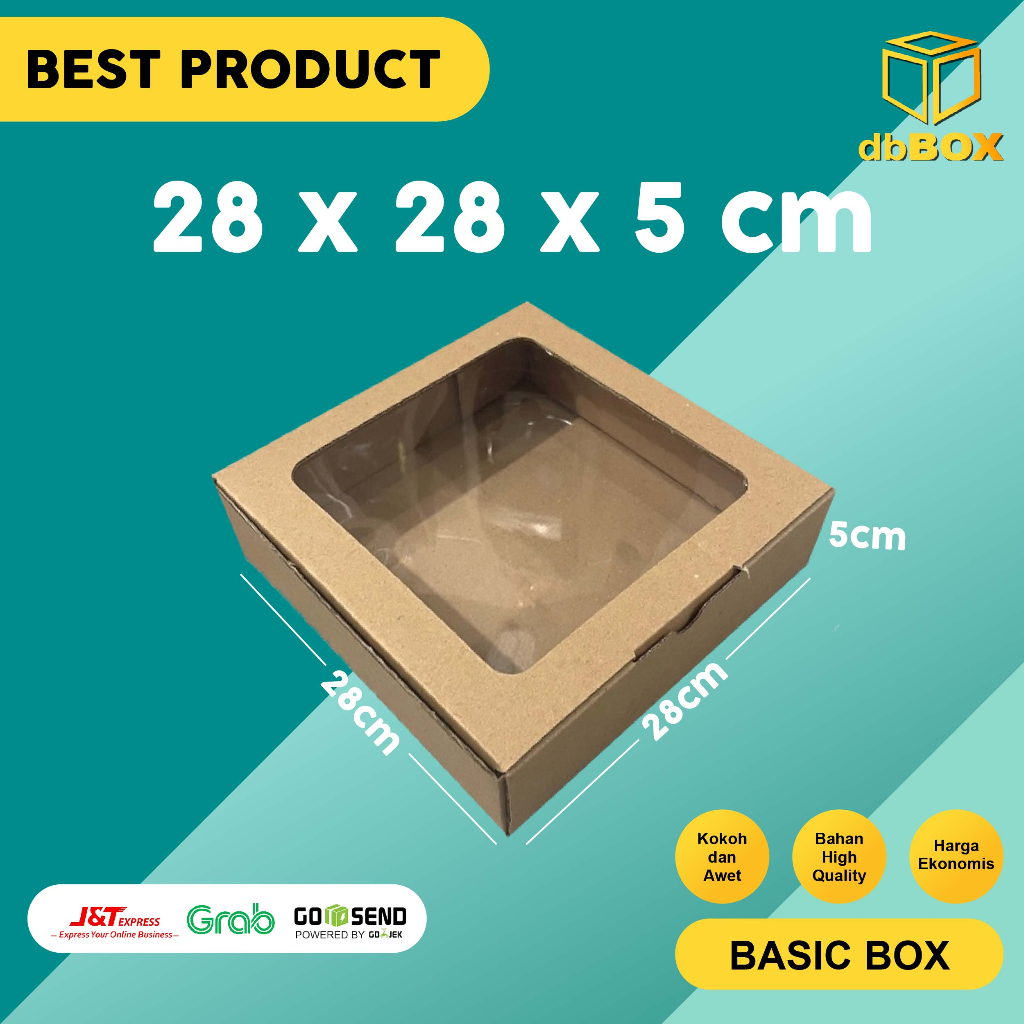 

(10Pcs) BOX MIKA 28x28x5 kardus die cut, untuk kue hampers gift box MIKA MIKA-