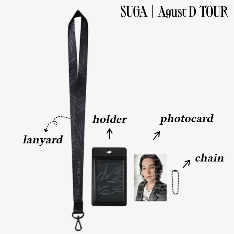 PHOTOCARD HOLDER LANYARD CHAIN SUGA AGUST D TOUR